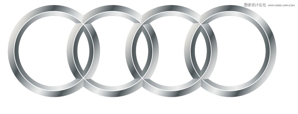 Illustrator绘制金属质感的奥迪LOGO教程  第1张