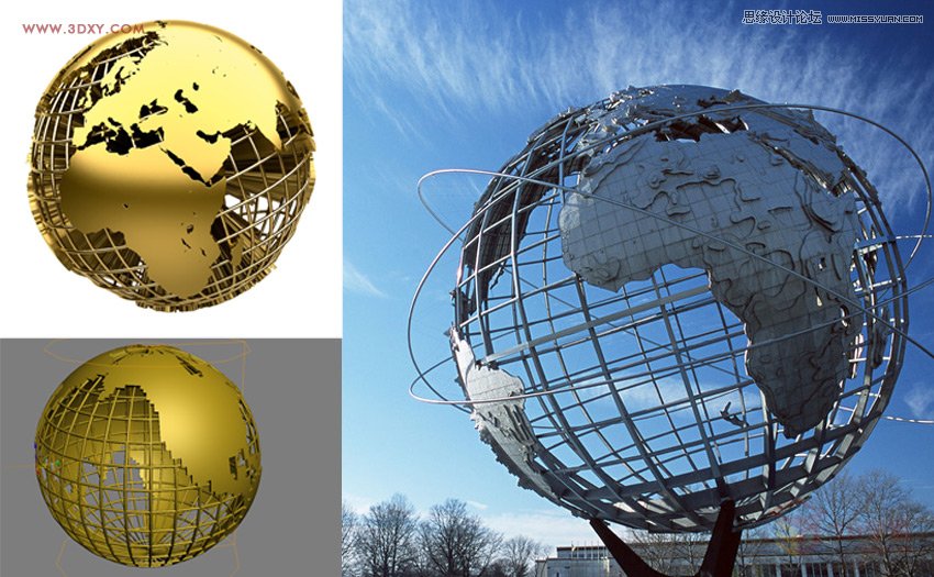 3DMAX制作简单的框架地球建模教程