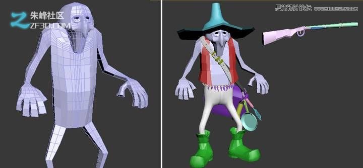 3dmax和zbrush制作瘦老头打鸟行动  第3张