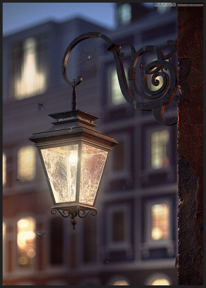 3dmax制作欧式风格的墙壁路灯效果