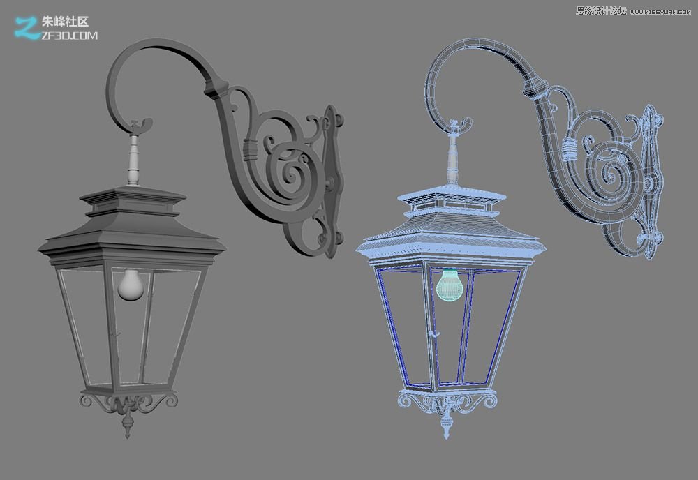 3dmax制作欧式风格的墙壁路灯效果  第2张