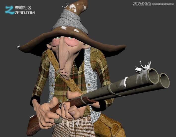 3dmax和zbrush制作瘦老头打鸟行动  第7张