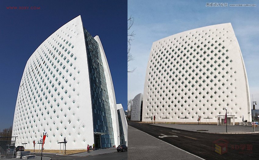 3DMAX教程：制作异形建筑模型的外立面