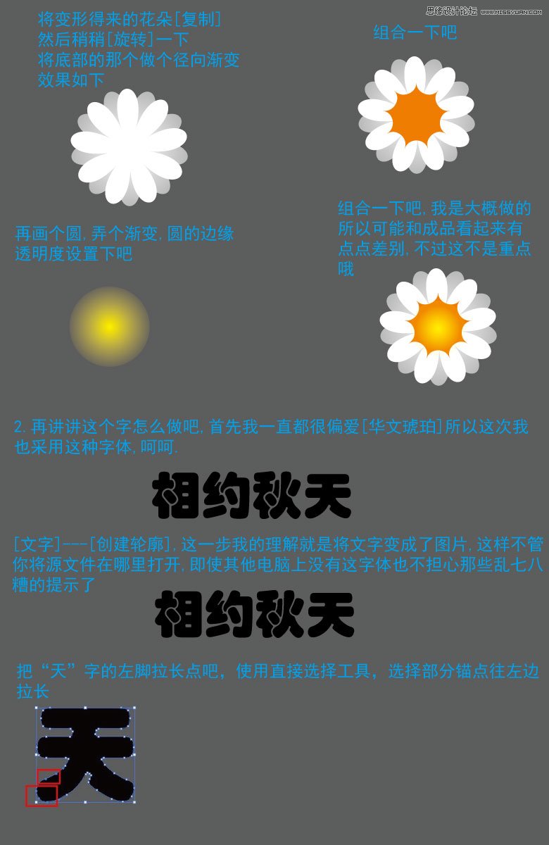 Illustrator制作超可爱的花朵艺术字教程  第2张