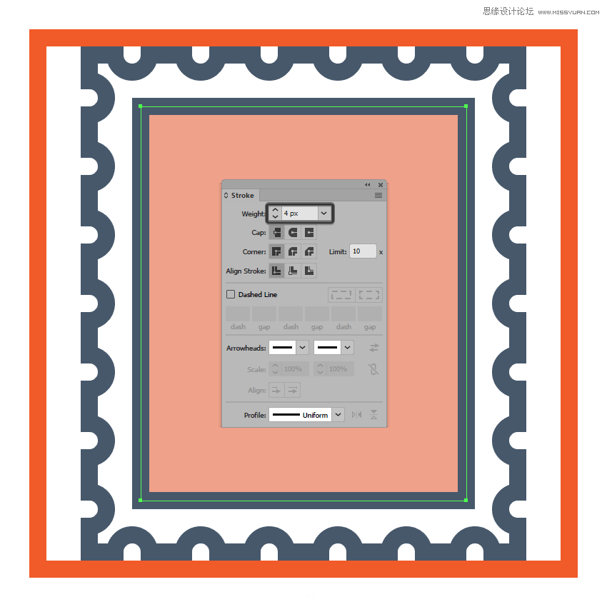 Illustrator绘制复古风格的邮票小插画 第8张 Illustrator绘制复古风格的邮票小插画 第8张