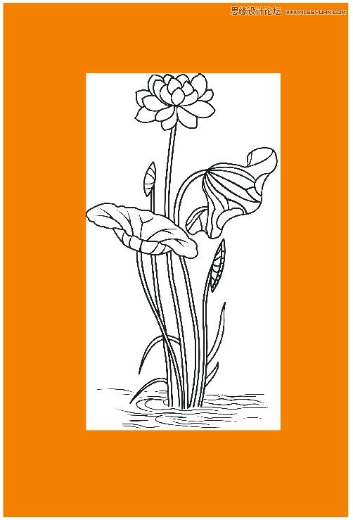 CorelDraw勾出荷花图片简洁提线条效果 第2张 CorelDraw勾出荷花图片简洁提线条效果 第2张
