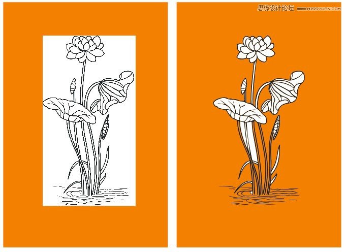 CorelDraw勾出荷花图片简洁提线条效果 第6张 CorelDraw勾出荷花图片简洁提线条效果 第6张