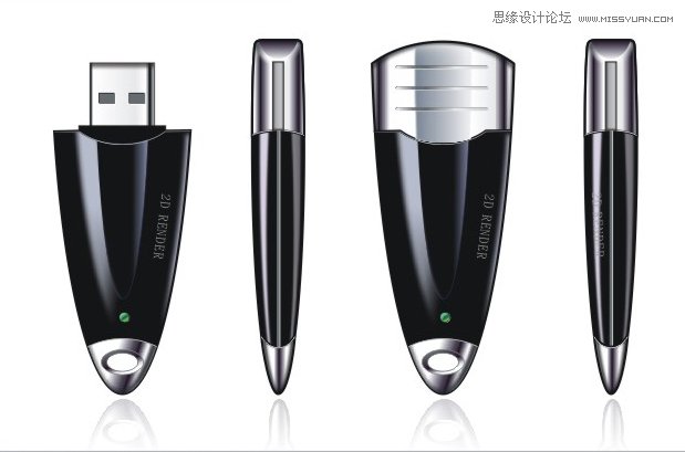 Coreldraw绘制质感效果的立体感U盘教程