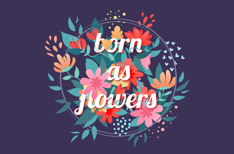 Illustrator绘制矢量风格的花丛文字效果