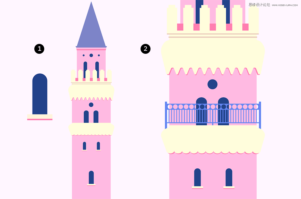 Illustrator绘制梦幻卡通风格的城堡  第14张