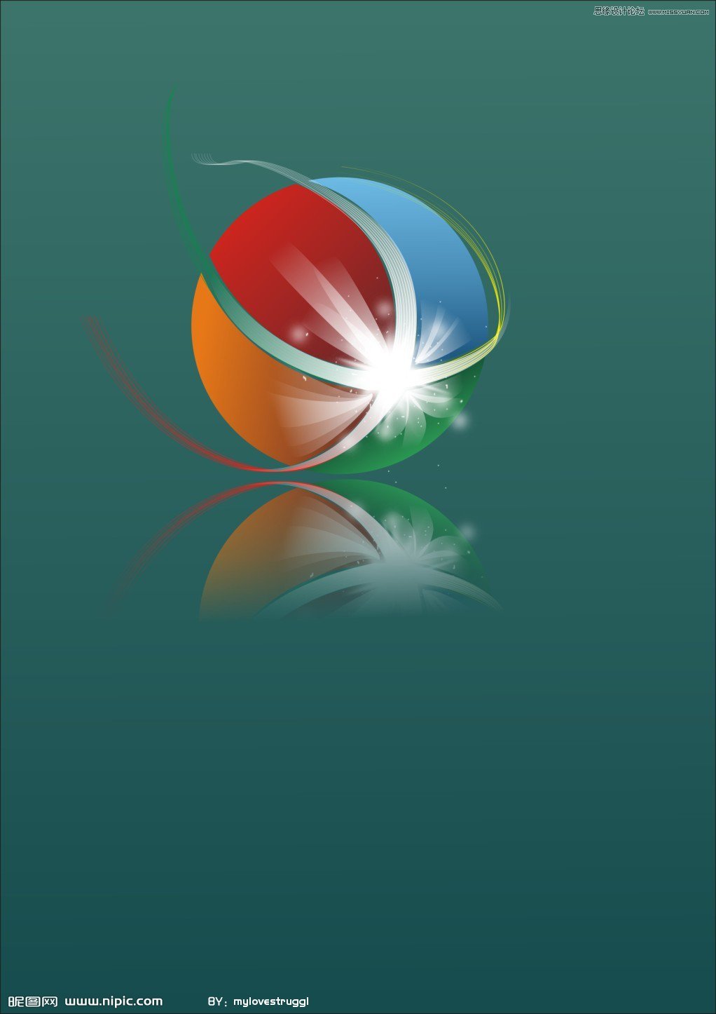 Coreldraw绘制精美闪亮立体光球