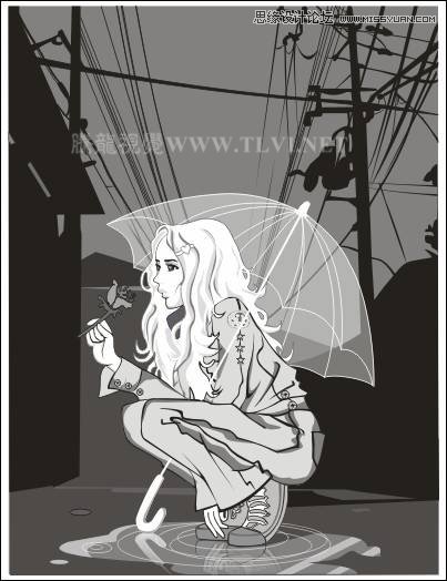 CorelDRAW方形网点纸制作实例之雨中的玫瑰  第3张