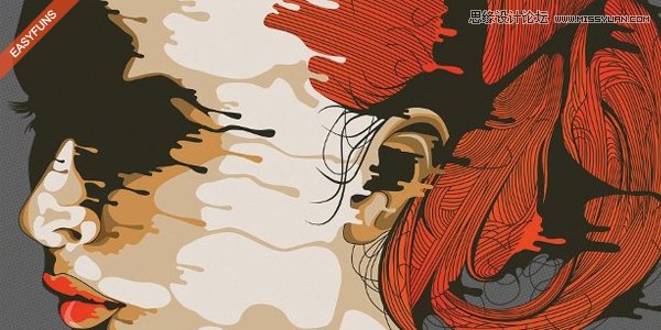 Illustrator绘制一张水滴飞溅效果的面部特效