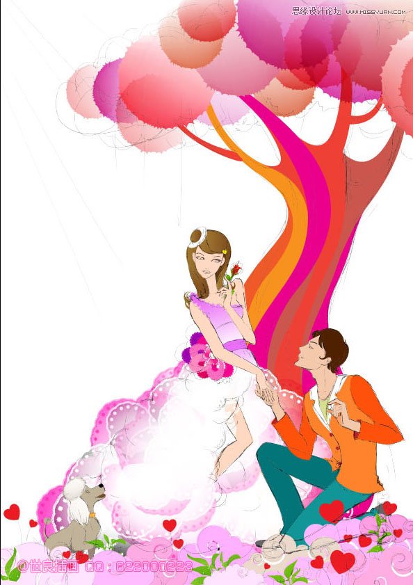 Illustrator绘制浪漫时尚的情人节插画场景 第6张 Illustrator绘制浪漫时尚的情人节插画场景 第6张