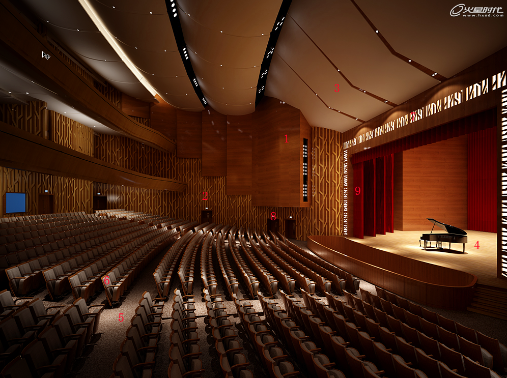 3ds Max实例教程：VRay报告厅效果表现  第2张