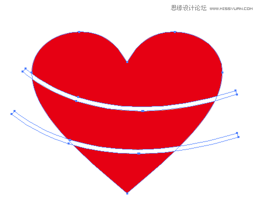 Illustrator制作曲扭效果的心形英文字体  第3张