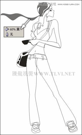 CorelDRAW绘制半调图案背景前的摩登少女  第3张