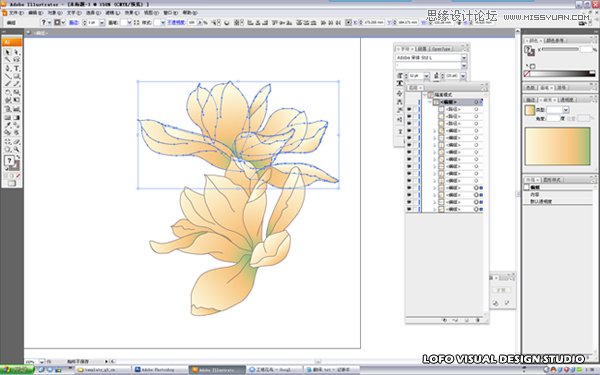Illustrator绘制矢量风格的中国花鸟画  第6张