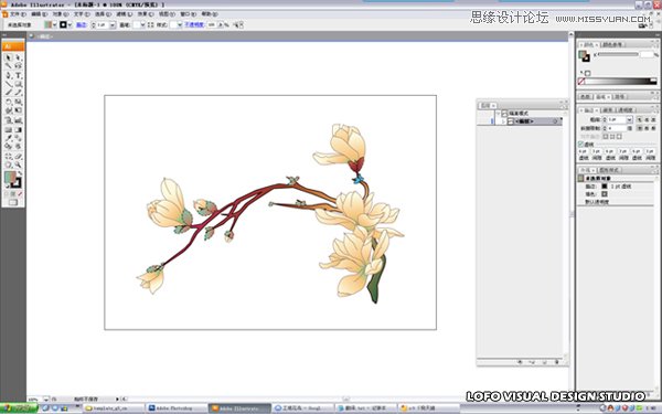 Illustrator绘制矢量风格的中国花鸟画  第9张