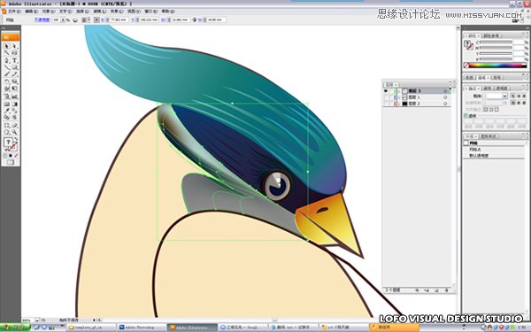 Illustrator绘制矢量风格的中国花鸟画  第15张