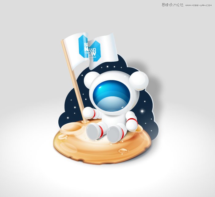 Illustrator绘制卡通立体效果的小熊图标