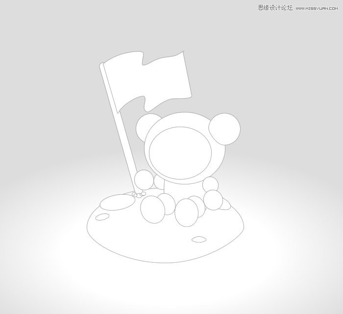 Illustrator绘制卡通立体效果的小熊图标  第3张